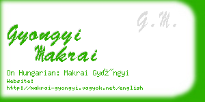 gyongyi makrai business card